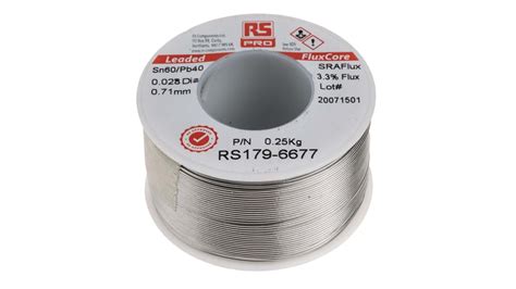 rs solder|RS PRO Wire, 0.7mm Lead solder, 183°C Melting Point .